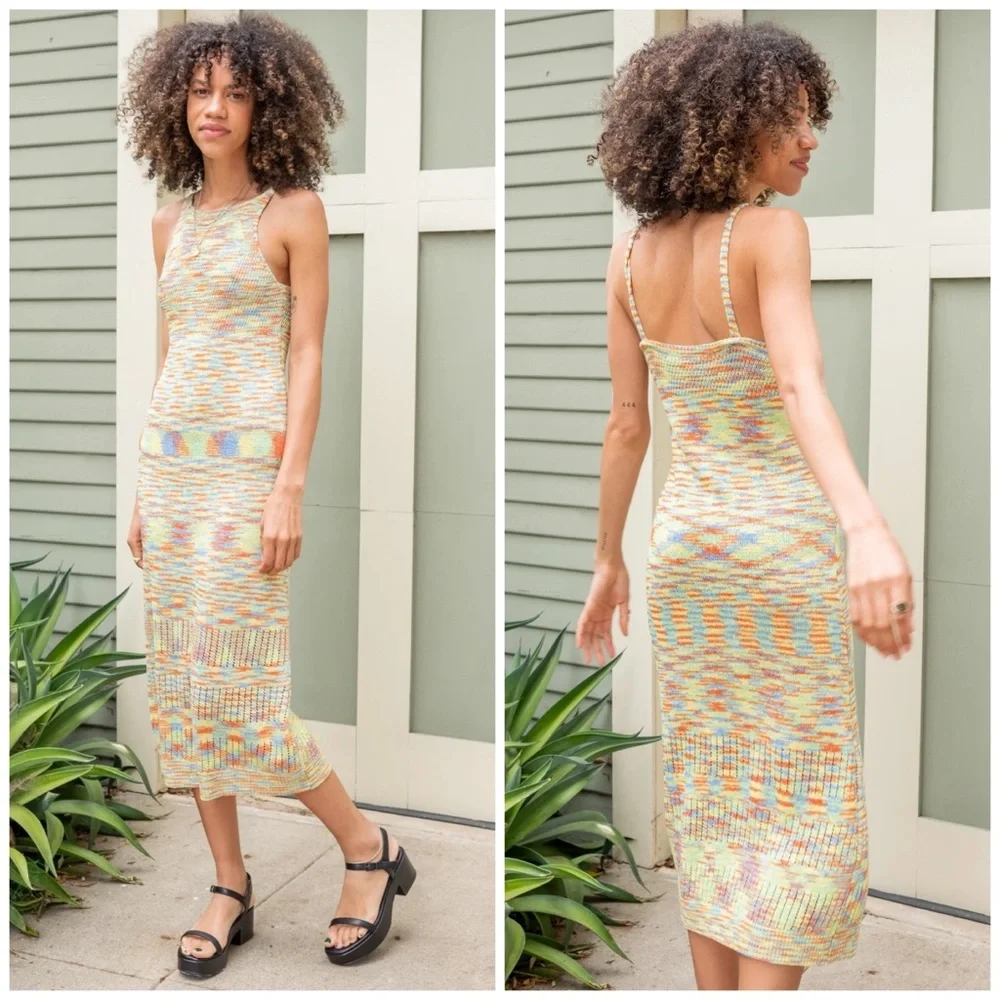 LISA SAYS GAH Monique Knit Dress - Rainbow Space Dye